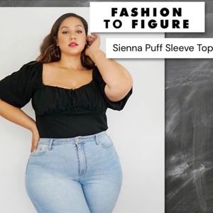 🔥FTF Black Sienna Puff Sleeve Crop Top